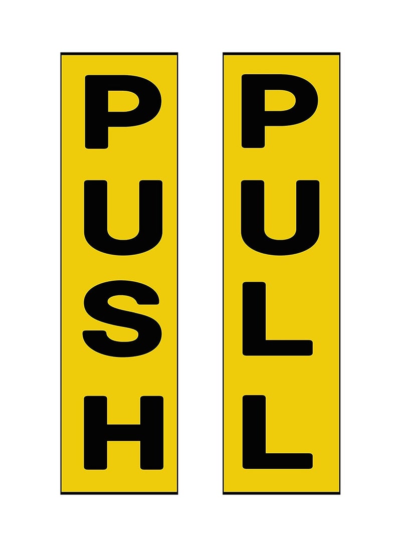 UP TO DATE A golden adhesive guide sign for the glass door with the phrase Pull the door and push the door - Image 1