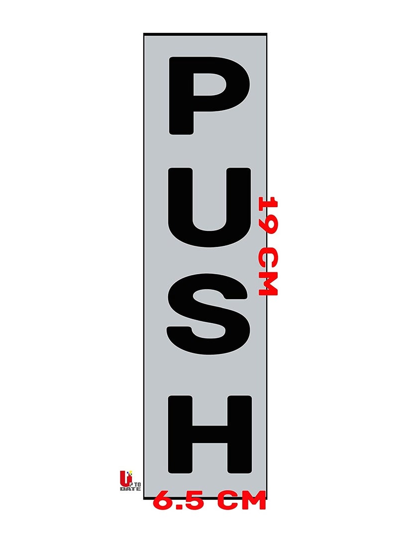 UP TO DATE A golden adhesive guide sign for the glass door with the phrase Pull the door and push the door - Image 4