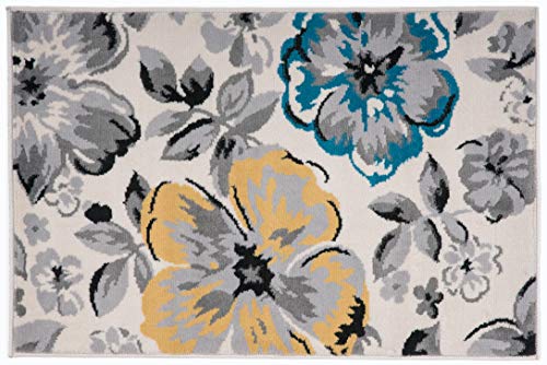 Rugshop Modern Cream Floral Design Area Rug Elegant NonShedding 2 x 3 for Living Room Bedroom Dining Room Kitchen - Image 3