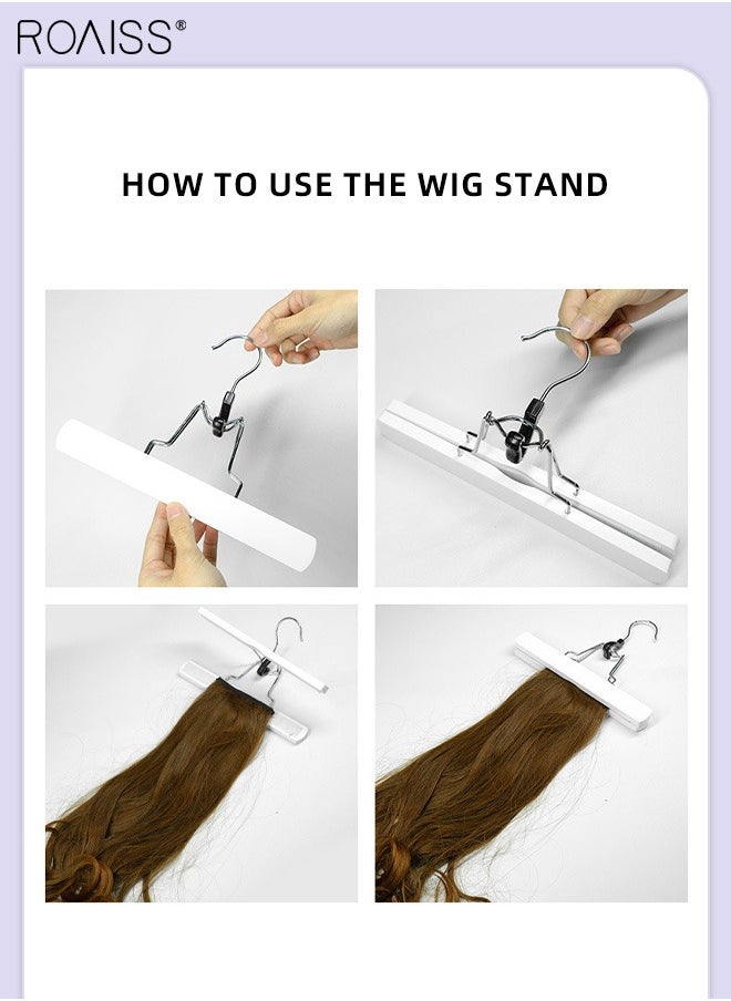 roaiss - 2Pcs Wig Hanger and 2Pcs Wig Storage Bag Set, Hanging Stackable Wig Storage Stand and Portable Durable Zipper Transparent Window Reusable Protective Wig Storage Bag for Store Wig Save space - Image 1