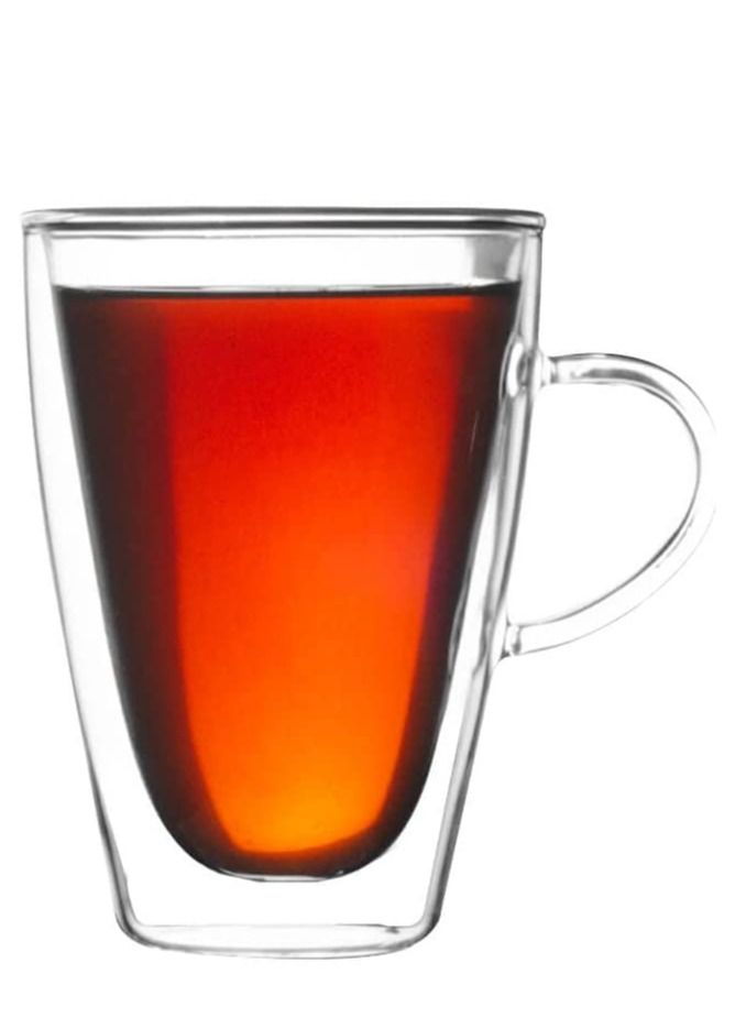 تيلاند كوب زجاجي طويل القامة زجاجي من البورسليكات الشفاف بمقبض تصميم كلاسيكي أنيق مثالي للحفلات وجميع المناسبات (0.375 لتر) - Image 1