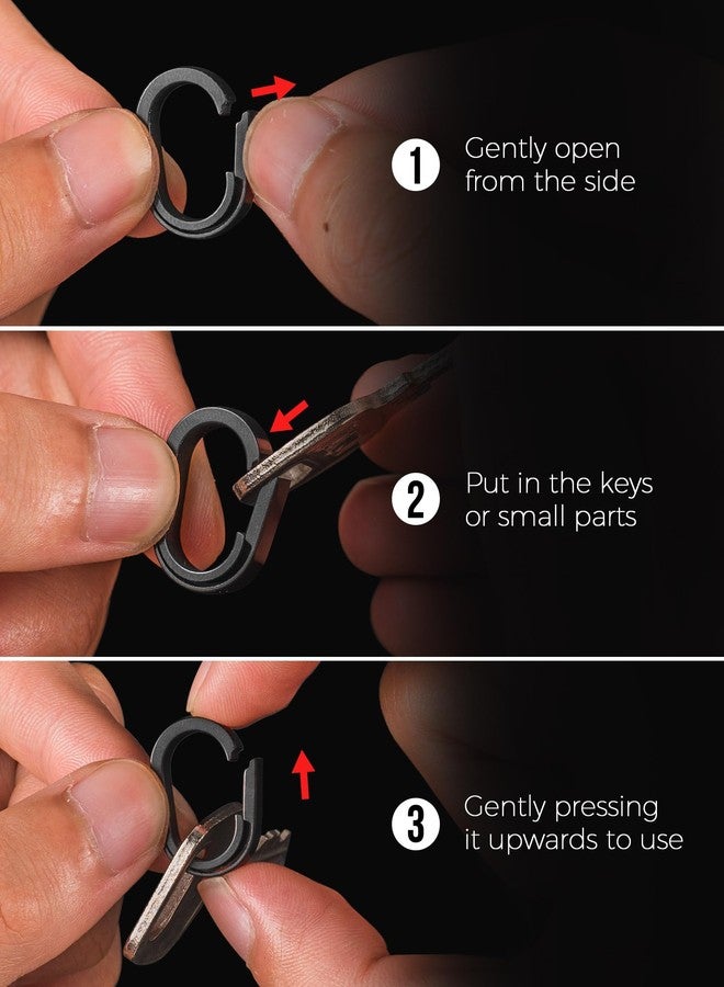 FEGVE Titanium Mini Key Chain Ring with 3 0.86in Titanium Side-Pushing Designed Keychain Rings for Men Women - Image 3