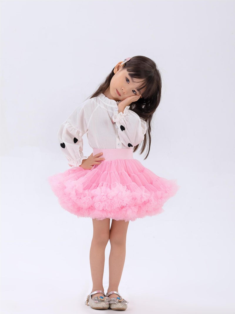 Calorie Second-Generation Tutu Skirt For Girls, Puffy Skirt For Children, Red Princess Skirt For Baby Girls, Half Skirt With Large Hem - Image 1