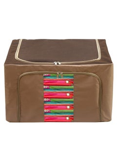 Kuber Industries Kuber Industries Steel Frame Living Box/Organizer For Clothing|Blankets, Bedding With Clear Window|Carry Handles for Bedding Clothes 24Ltr. (Brown)  - Image 2