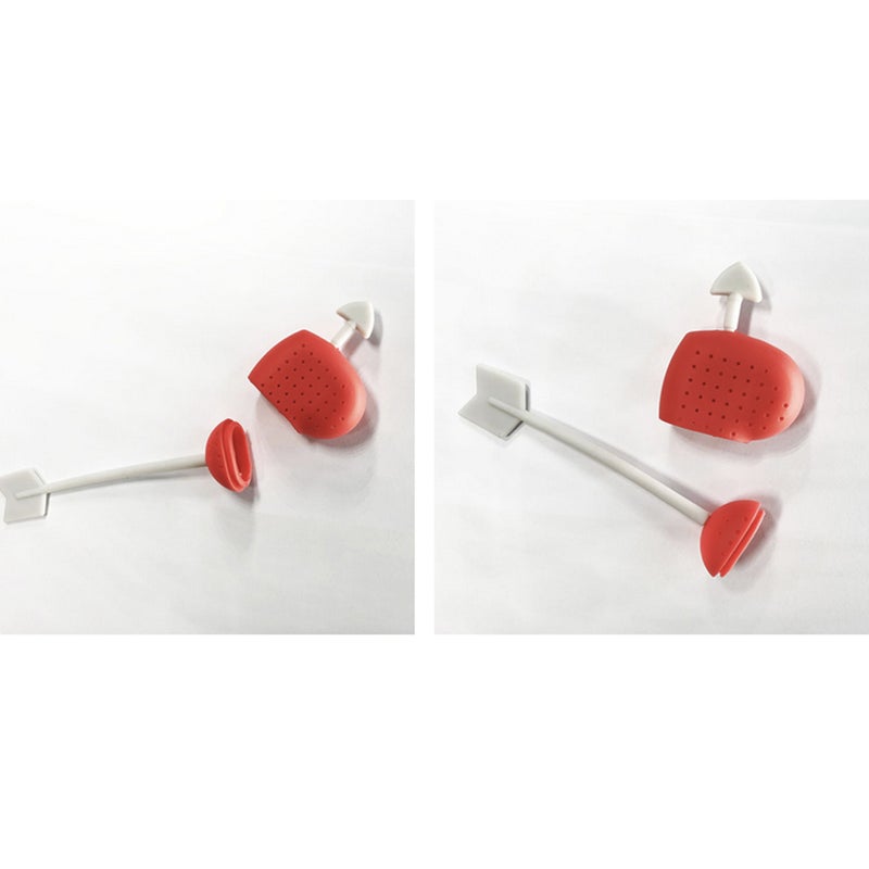 2PCS Silicone Arrow Love Heart Loose Leaf Tea Diffuser Herb Filter Infuser Strainer Reusable Tea Filter Colander Stirrer - Image 3