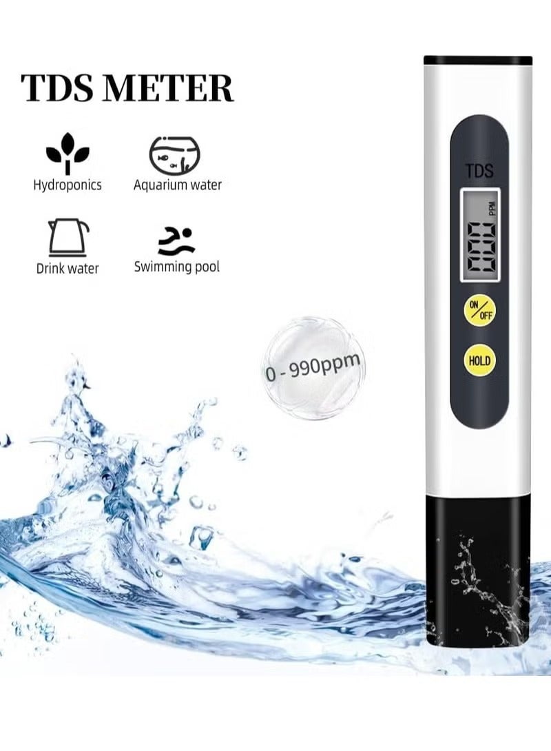 Red Leaf TDS meter, TDS Tester, LCD Pen Quality with 0-9990 PPM Measurement Range Portable, for The aquaculture Industry Drinking water and wells Swimming Pools Household tap Water Quality Testing - Image 2