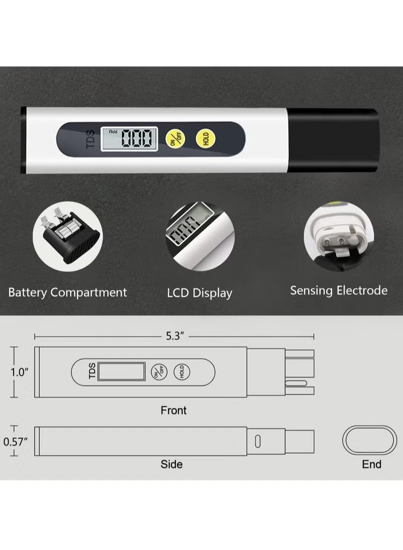 Red Leaf TDS meter, TDS Tester, LCD Pen Quality with 0-9990 PPM Measurement Range Portable, for The aquaculture Industry Drinking water and wells Swimming Pools Household tap Water Quality Testing - Image 4