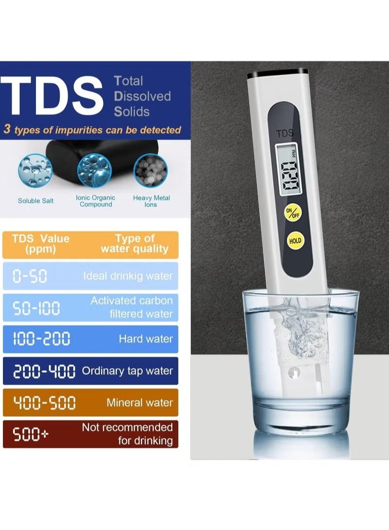 Red Leaf TDS meter, TDS Tester, LCD Pen Quality with 0-9990 PPM Measurement Range Portable, for The aquaculture Industry Drinking water and wells Swimming Pools Household tap Water Quality Testing - Image 5