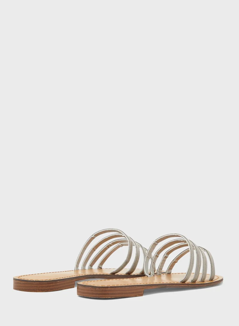 ELLA Strappy Sandals In Metallic