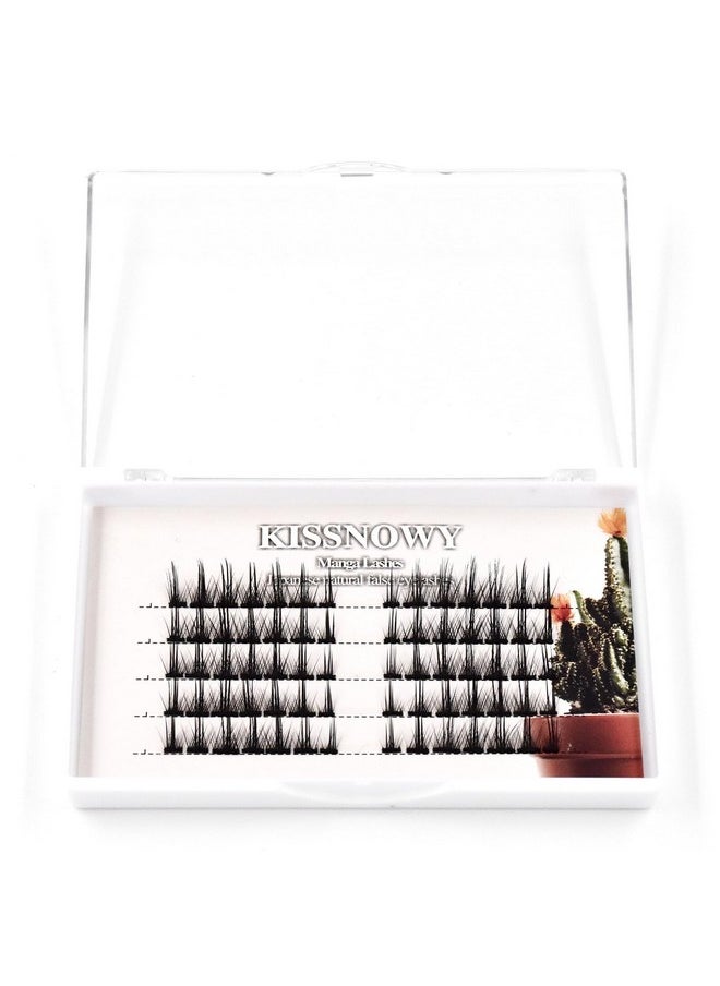 KISSNOWY KISSNOWY Manga Lashes Natural Look, Single Individual Lashes Wispy Cluster Lashes Extension for Cosplay Japanese Anime Makeup False Lashes (B-03)  - Image 2