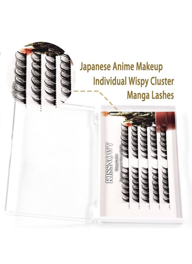 KISSNOWY KISSNOWY Manga Lashes Natural Look, Single Individual Lashes Wispy Cluster Lashes Extension for Cosplay Japanese Anime Makeup False Lashes (B-03)  - Image 5