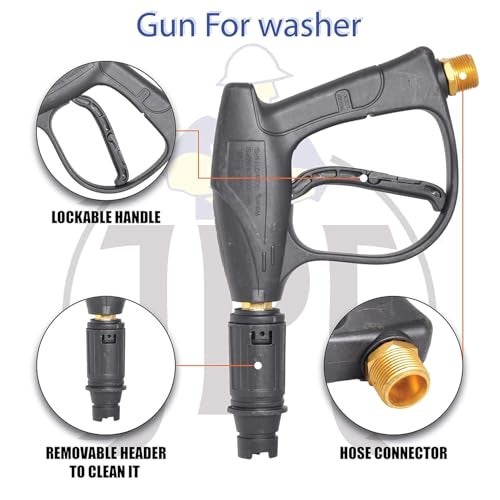 Fieldstar Premium Combo Washer Pressure Gun, Compatible with JPT, STARQ, RESQTECH Pressure Washer (Gun with 08 MTR Hose Pipe) - Image 2