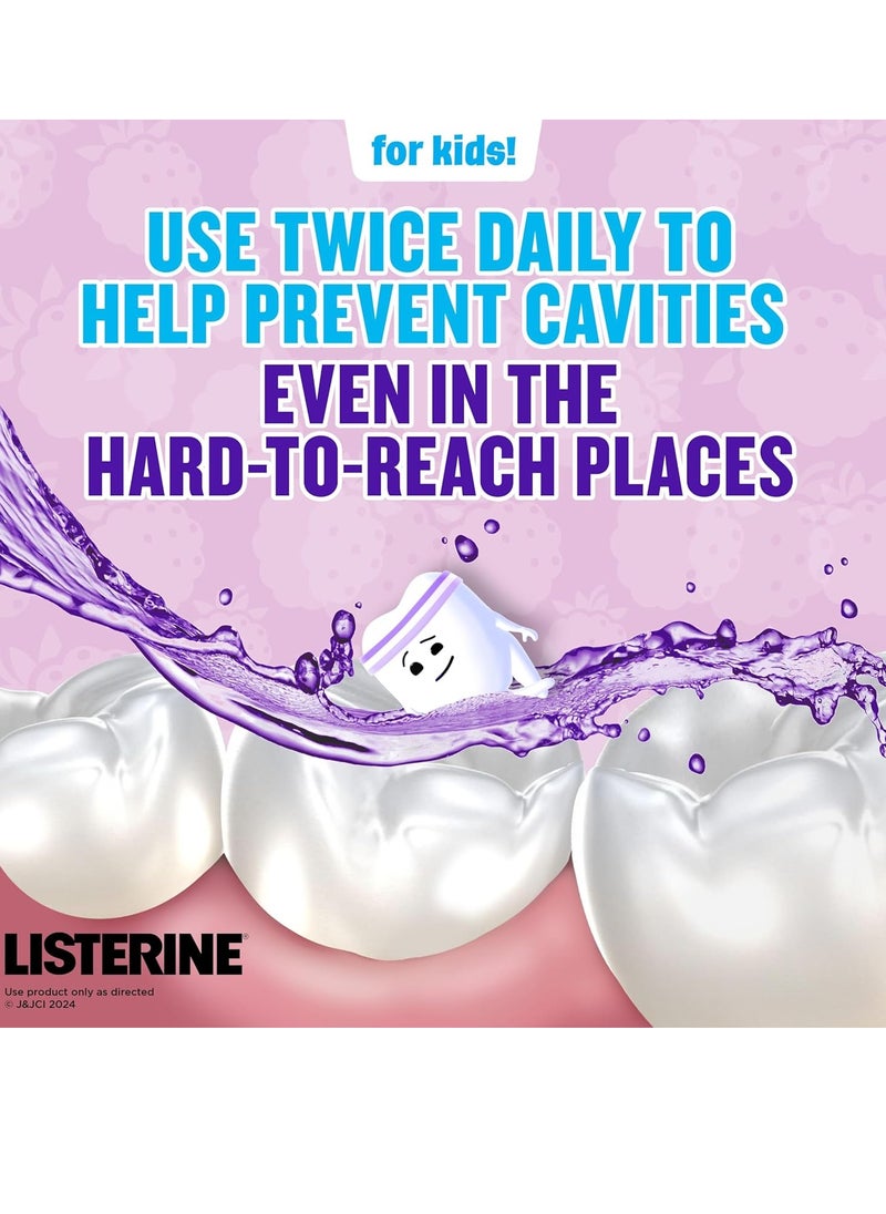 Listerine Listerine Smart Rinse Kids Alcohol-Free Anticavity Fluoride Mouthwash for Cavity Protection, Berry Splash Flavor, 500 mL  - Image 3