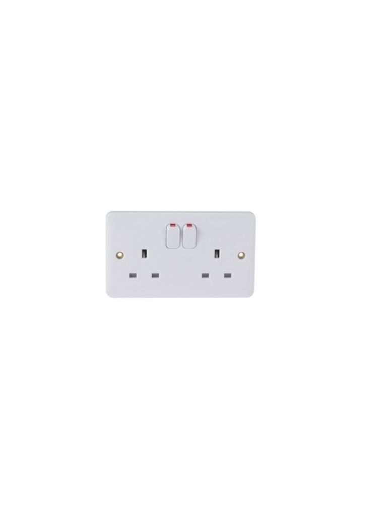 Schneider Electric Lisse Switched socket 13 A - 230 V - 2 Gang White - Image 3