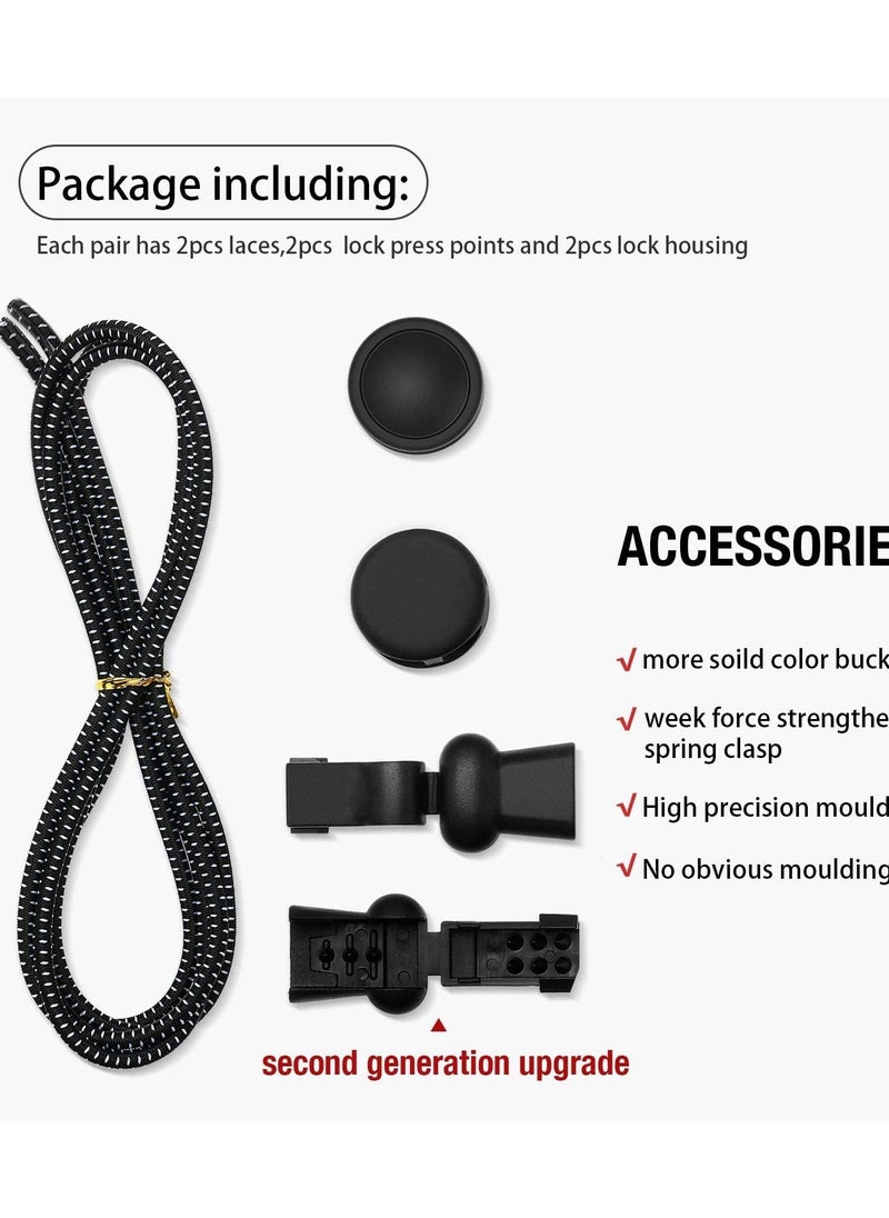 Generic - 4 Pairs Elastic Shoe Laces No Tie Elastic Shoelaces with Lock Device Adjustable Tieless - Image 1