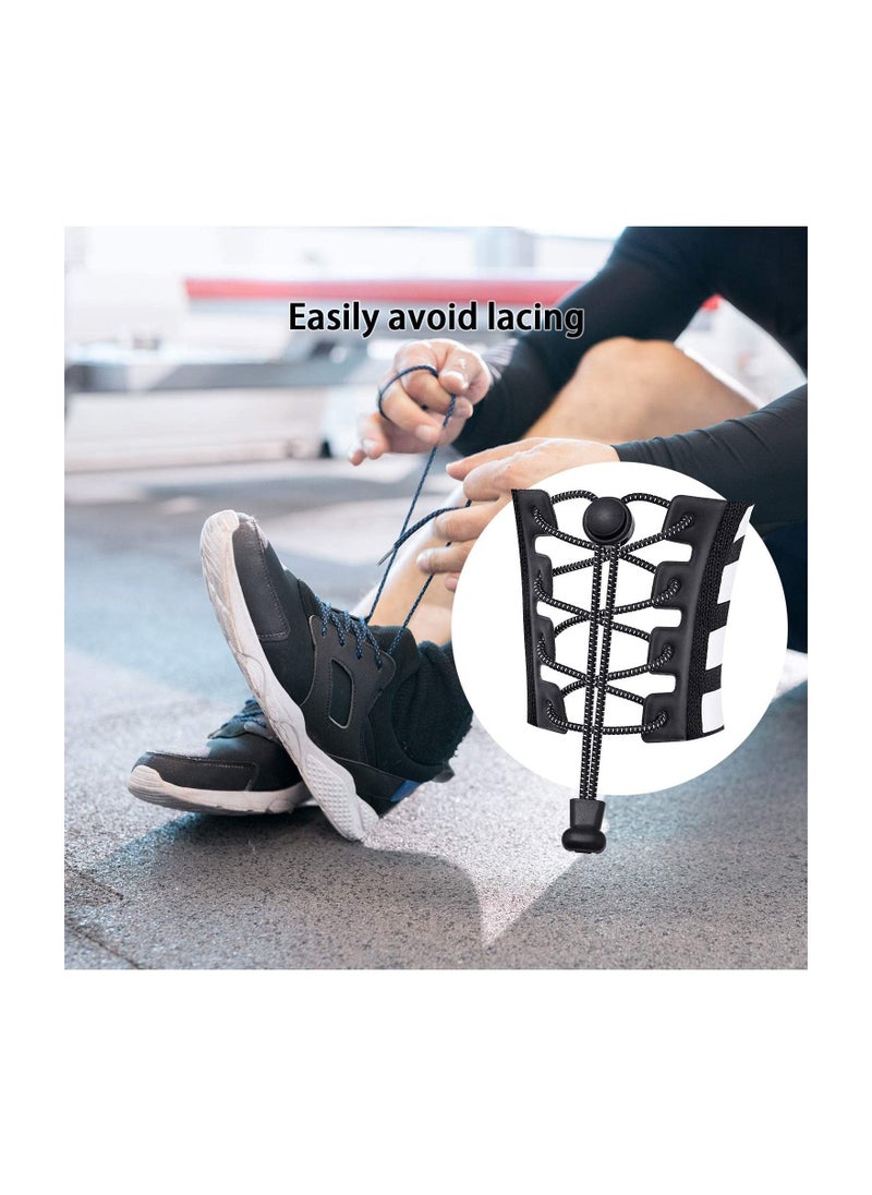 Generic - 4 Pairs Elastic Shoe Laces No Tie Elastic Shoelaces with Lock Device Adjustable Tieless - Image 1
