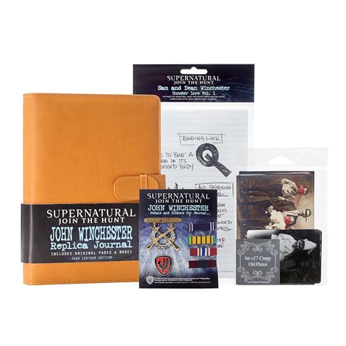 Conquest Journals Supernatural John Winchester Replica Journal Big Bundle Johns Journal with Monster Lore Pages Medals Ribbons Creepy Photos Biggersons Turducken Ad Mystery Spot Brochure and - Image 5