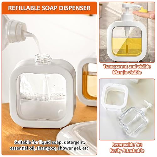 Eightiz Empty Bottle (300 ml) Soap Dispenser for Bathroom Kitchen Large-Capacity Dispensing Bottled Hand Soap Dish Soap Shower Gel Shampoo Washing Powder Replacement Empty Bottle (Pack of 1) - Image 5