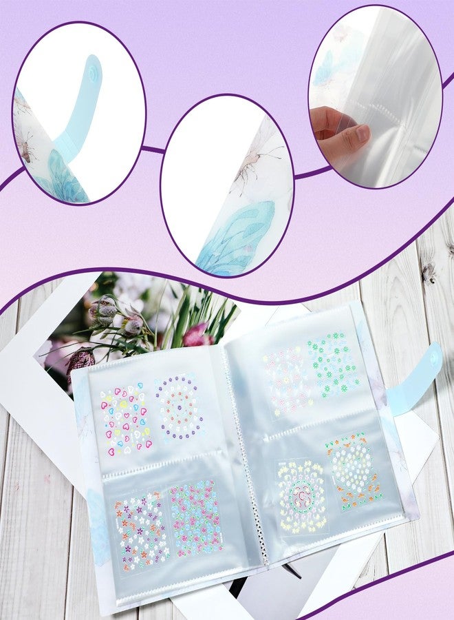 Hariendny Nail Art Sticker Storage Book Artistic Nail Decals Collection Organizer 144 Slots Nail Art Stickers Collecting Album Holder Binder Plastic Book for Nail Art Sticker Photo Displaying（Blue） - Image 3