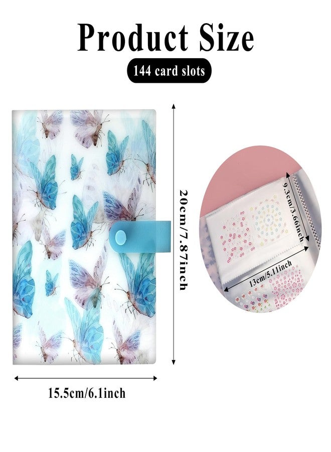 Hariendny Nail Art Sticker Storage Book Artistic Nail Decals Collection Organizer 144 Slots Nail Art Stickers Collecting Album Holder Binder Plastic Book for Nail Art Sticker Photo Displaying（Blue） - Image 2