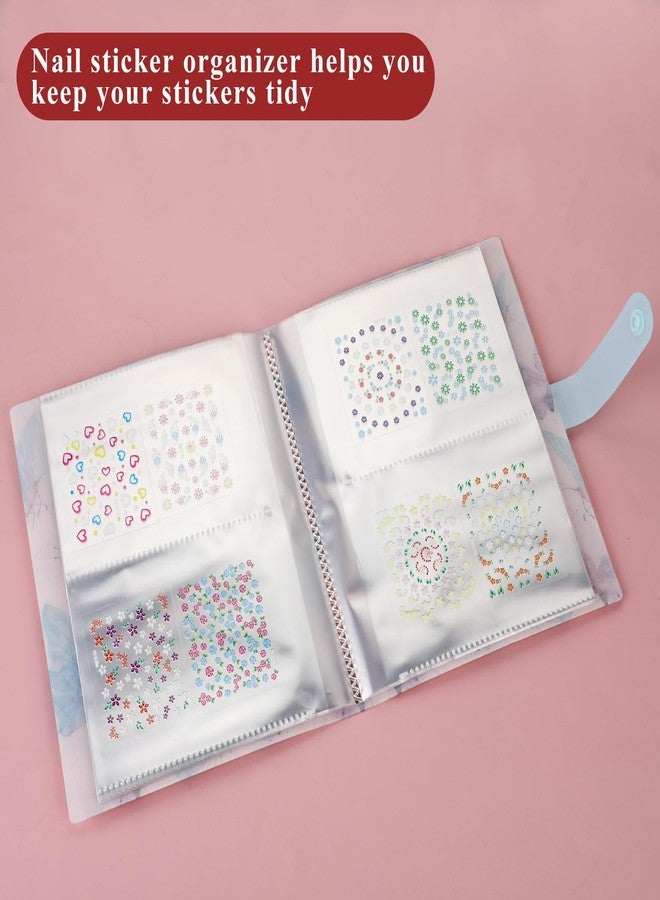 Hariendny Nail Art Sticker Storage Book Artistic Nail Decals Collection Organizer 144 Slots Nail Art Stickers Collecting Album Holder Binder Plastic Book for Nail Art Sticker Photo Displaying（Blue） - Image 4
