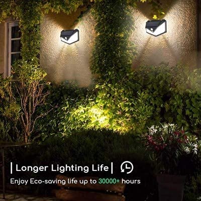 NOBILEA Motion Sensor Light 4 Side Bright Light with Dim Mode Security Lamp for Garden Outdoor Deck Garage Lamp Bright Solar Wireless Security Motion Sensor Light 100 Led Black - Image 4