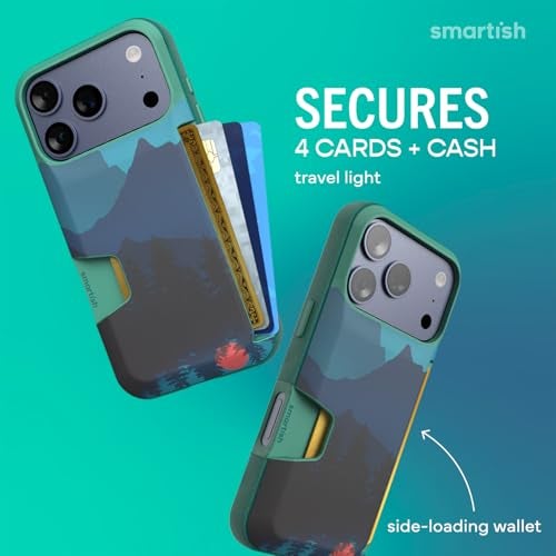 Smartish iPhone 17 Pro Wallet Case Wallet Slayer Vol 1 Slim Protective Credit Card Holder Drop Tested Hidden Credit Card Slot Cover for Apple iPhone 17 Pro Moving Mountains - Image 3