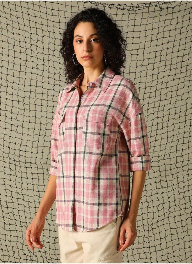 Hubberholme Checked Regular Fit Spread Collar Shirts