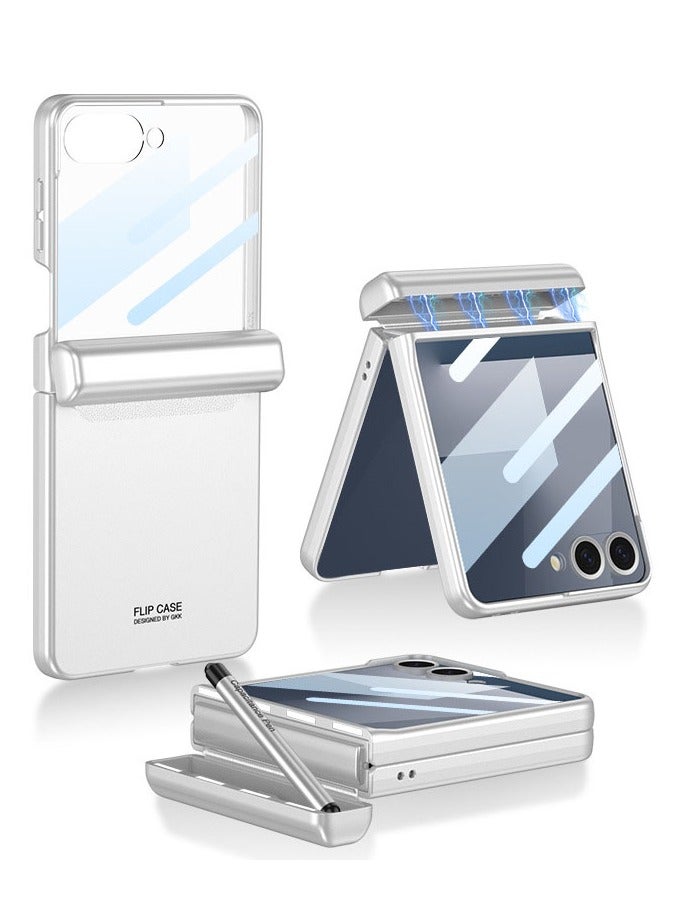 general Case for Samsung Galaxy Z Flip 7 Cover  with S Pen, S Pen Holder, with Magnetic Hinge Protection, Screen Protector - Image 1
