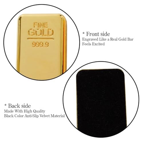 Saugat Traders Metal Gold Bar Paper Weight for Office Table Stylish Paperweight Small Office Gift for Men & Women Male Female Coworker Birthday, Diwali, New Year Client Boss Colleague - Image 3