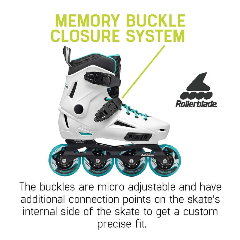 Rollerblade Lightning Women's Urban Inline Skate, White and Aqua - Image 4