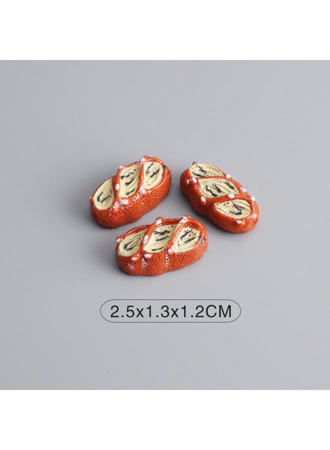 Mini Bread Rack Miniature Simulation Bread Food Play Dessert Model Ornaments Resin Food Children's Play Toys-Color:Xy4-one Bread  - Image 1