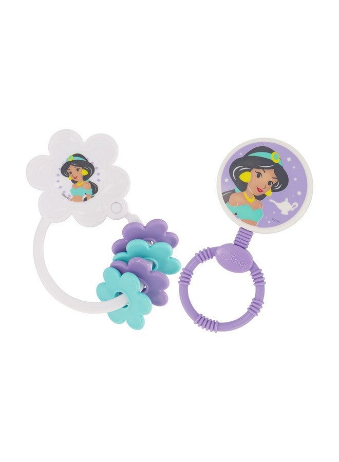 Disney 2 Pack Disney Princess Character Shape Rattle and Keyring Teether, Premium Toddler Birthday Toys, Infant Teething Toys, Great for Newborn Shower Gifts - Image 1
