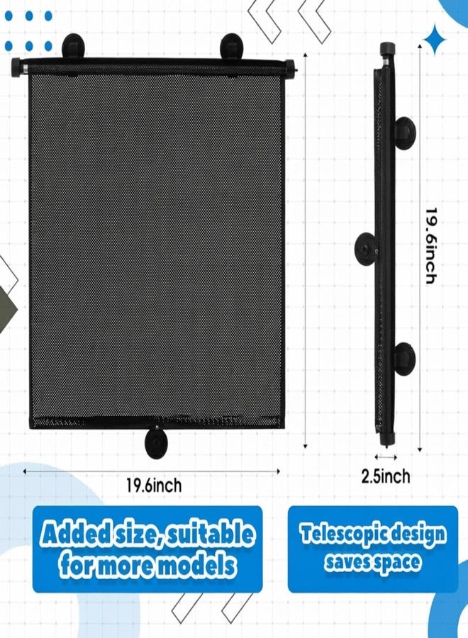 مجموعة من قطعتين من ستائر نوافذ السيارة العريضة للغاية من Blossound، مقاس 21.7 بوصة، توفر حماية كبيرة من أشعة الشمس للنوافذ الجانبية للسيارة، وهي قابلة للسحب لتوفير الحماية من الأشعة فوق البنفسجية ووهج الشمس. ملحقات سيارات - Image 3