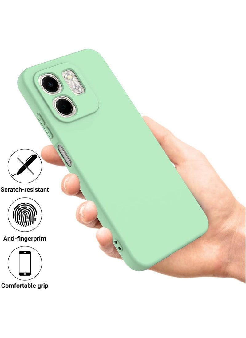 جنرال - الحالة المتوافقة مع Infinix Smart 9، حالة سيليكون سائل ناعمة من TPU مع طبقة حماية من الأقمشة الميكروفيبر، غلاف مضاد للبصمات ومضاد للصدمات مع شريط غلاف حمل. - Image 1