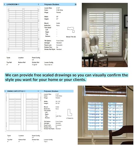 SUNCRAFT SHUTTERS-Plantation Shutters-Interior-Window COVERINGS-Custom Made in 10 Days- DIY Install -Made in North America-Never Needs Painting -25 Year Warranty-Traditional Front TILT Rod - Image 5
