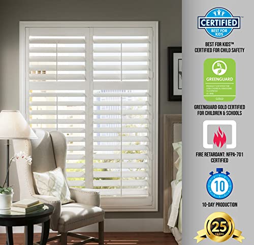 SUNCRAFT SHUTTERS-Plantation Shutters-Interior-Window COVERINGS-Custom Made in 10 Days- DIY Install -Made in North America-Never Needs Painting -25 Year Warranty-Traditional Front TILT Rod - Image 3