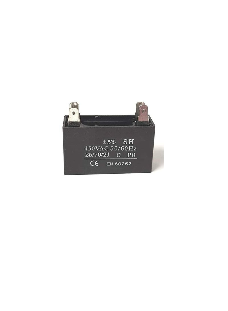 High Quality Rectangle Shaped 2 Pin Fan Capacitor 450 VAC | Black (2 PIN 4MFD (4µF)) - Image 1
