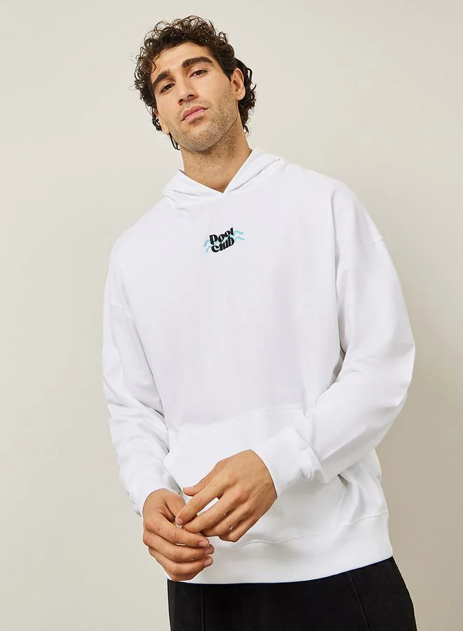 Styli Oversized Front & Back Outdoor Puff Print Terry Hoodie