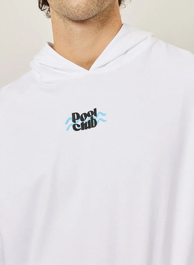Styli Oversized Front & Back Outdoor Puff Print Terry Hoodie