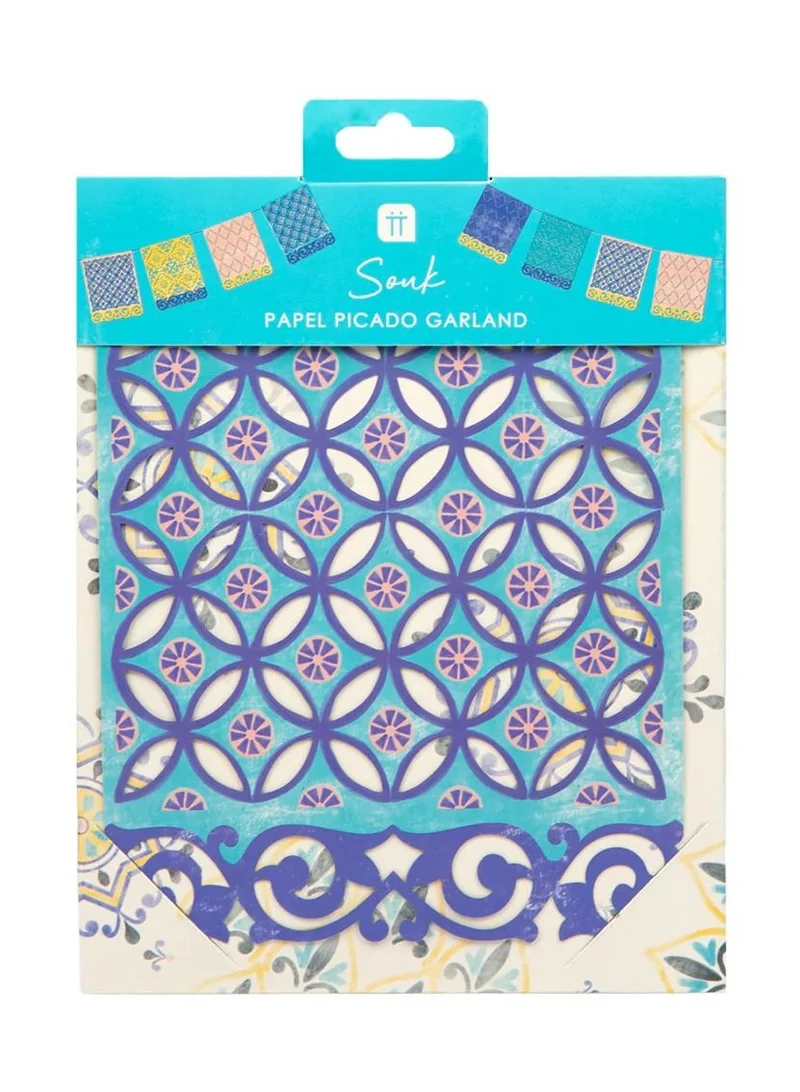 توكينج تيبلز Moroccan Souk Blue Paper Garland - 3m