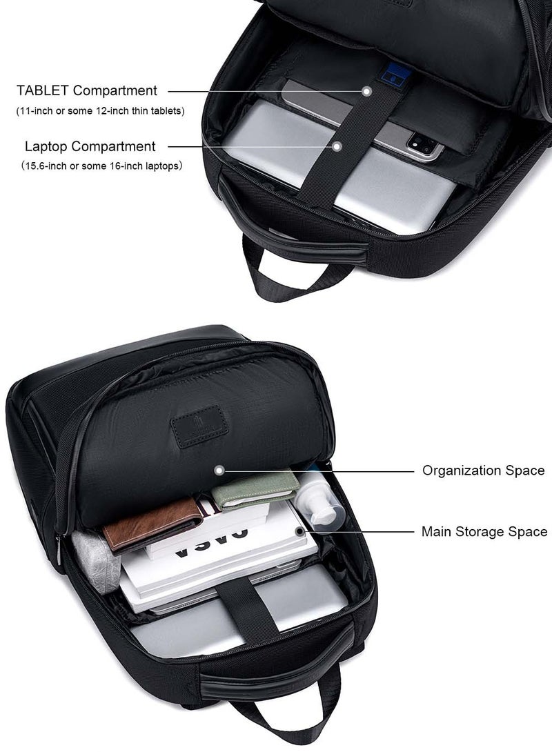 ARCTIC HUNTER Laptop Backpack, Business Travel Slim Durable Trip Bag with Tablet Compartment for Men, Black - Image 4