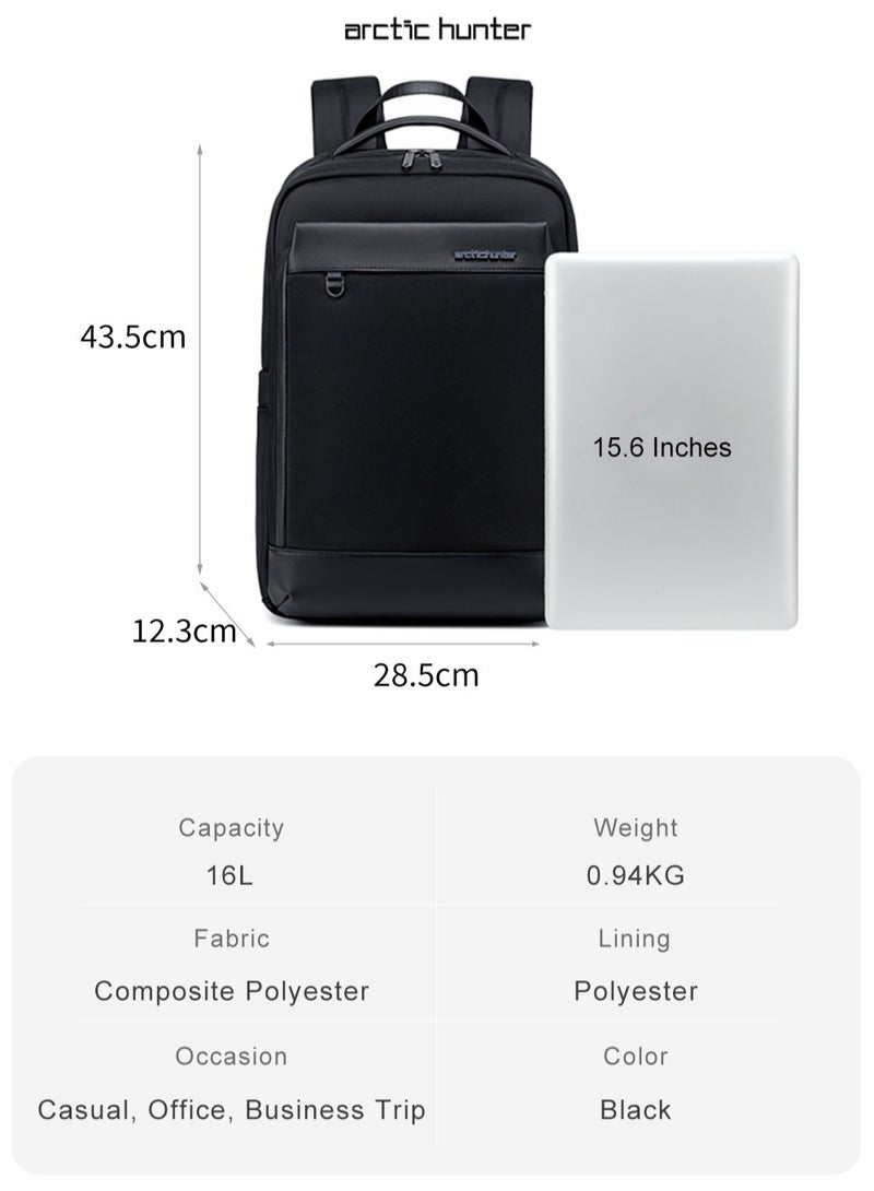 ARCTIC HUNTER Laptop Backpack, Business Travel Slim Durable Trip Bag with Tablet Compartment for Men, Black - Image 3