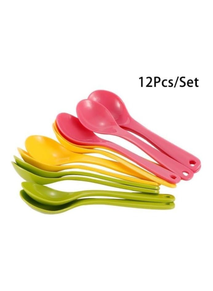 12-piece multi-colored small baby spoon set - Image 2