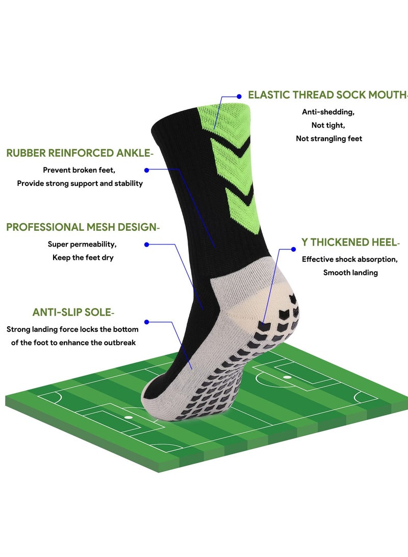 SOLARAE 3 Pairs Grip Socks Football Men Women Anti Slip Sports Grip Socks Breathable Anti Blister Rubber Pads Non Slip Basketball Socks Athletic Grippy Socks For Soccer Running Hiking Boxing Rugby (3 Color) - Image 3