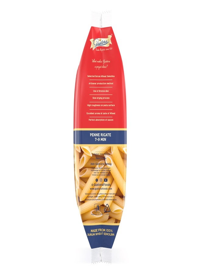 Gustora Penne Rigate Pasta, 500g I Penne Pasta Made of Durum Wheat Semolina I Vegetarian I Tasty & Healthy I No Trans-fat I Rich in Protein I Cooking Time 10 Min (500 Gram) - Image 4