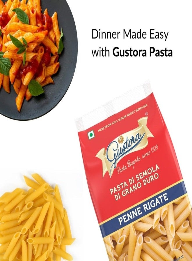 Gustora Penne Rigate Pasta, 500g I Penne Pasta Made of Durum Wheat Semolina I Vegetarian I Tasty & Healthy I No Trans-fat I Rich in Protein I Cooking Time 10 Min (500 Gram) - Image 5