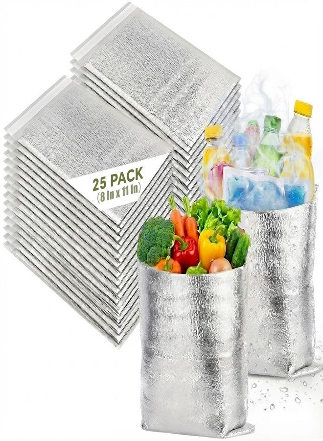 Smilco Reusable Insulation Bags Thermal Box Liners Metalized Liners Lunch Food Box Shopping Bag Insulated Lining Waterproof Insulation Package (25 Pack/ 8 In x 11 In) - Image 1