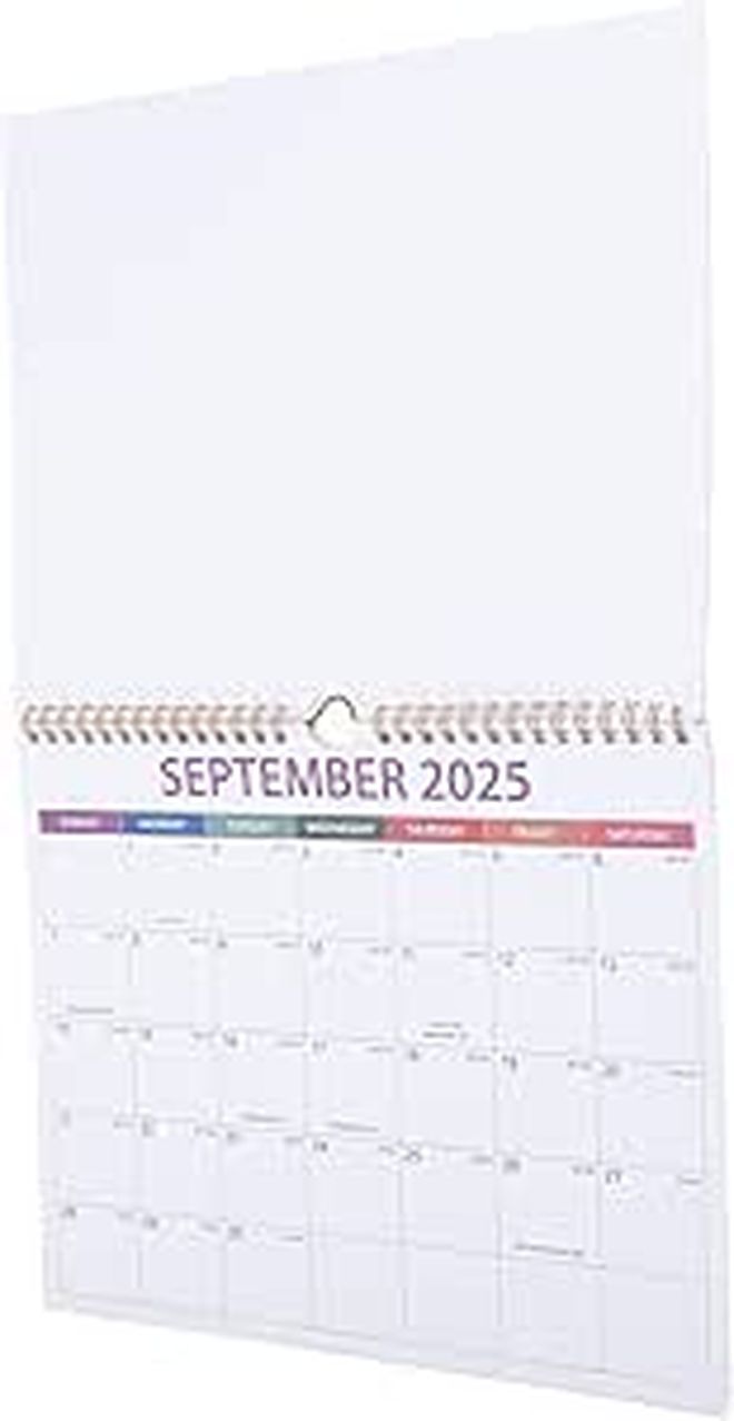 تقويم حائط 2025، 12 شهرًا، تعليق ورقي إنجليزي، مكتب، منزل، مخطط يومي، إطار - Image 1