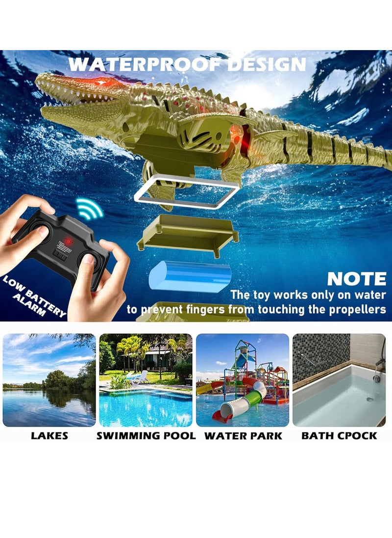 lakia - Remote Control Dinosaur, 2.4G Water Toys RC Boat with LED Lights Module Batteries Boat for Swimming Pool Lake Bathroom Bath Birthday Party Kids Boys Girls - Image 1